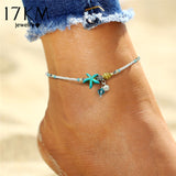 Starfish Pendant Anklets 2019 For Women New Stone Beads Shell Anklet Bohemian Bracelets On Leg BOHO Ocean Jewelry Drop Shipping